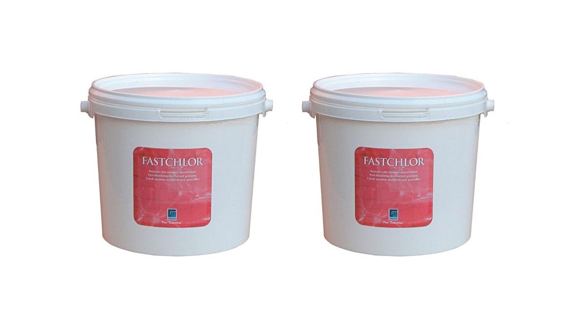 2 ADET Gemaş FASTCHLOR 10 Kg (20 KG) %56 Aktif Toz Klor Stabilize Diklor Granül - %56 Chlorine Granular